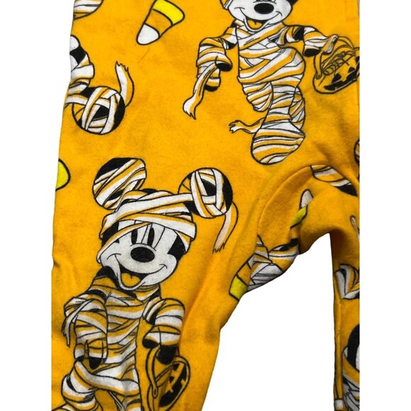 Disney Baby Halloween Mickey Minnie Mouse Mummy Footed Sleeper Candy Corn 6/9M - Picture 2 of 5